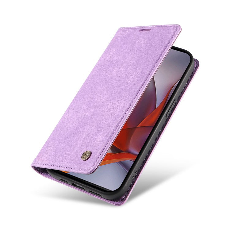 YIKATU YK-004 For Motorola Moto G75 5G Case Leather Skin-Touch Phone Cover Magnetic Auto-Absorbed - Purple