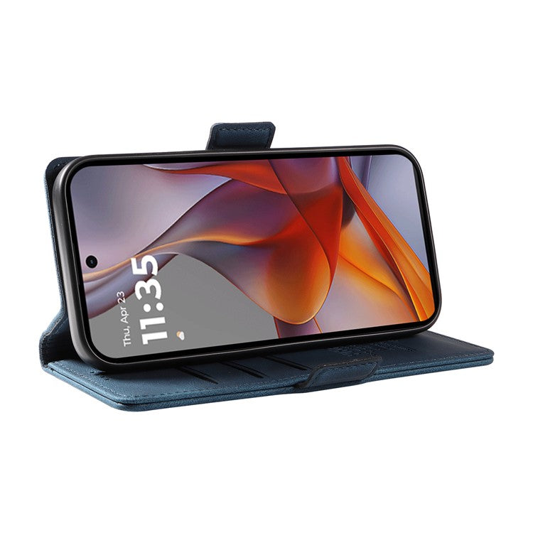 YIKATU YK-005 For Motorola Moto G75 5G Case PU Leather Wallet Phone Cover Skin Touch Feeling - Blue