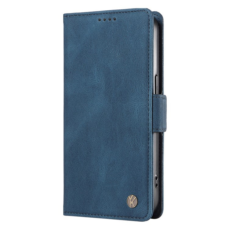 YIKATU YK-005 For Motorola Moto G75 5G Case PU Leather Wallet Phone Cover Skin Touch Feeling - Blue