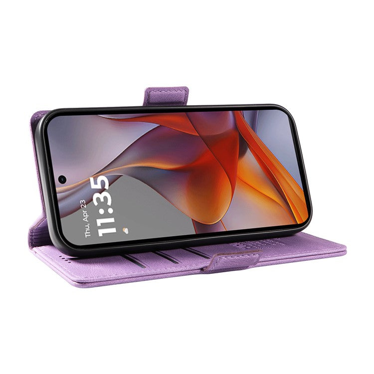YIKATU YK-005 For Motorola Moto G75 5G Case PU Leather Wallet Phone Cover Skin Touch Feeling - Purple