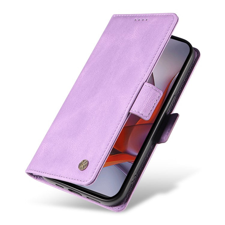 YIKATU YK-005 For Motorola Moto G75 5G Case PU Leather Wallet Phone Cover Skin Touch Feeling - Purple