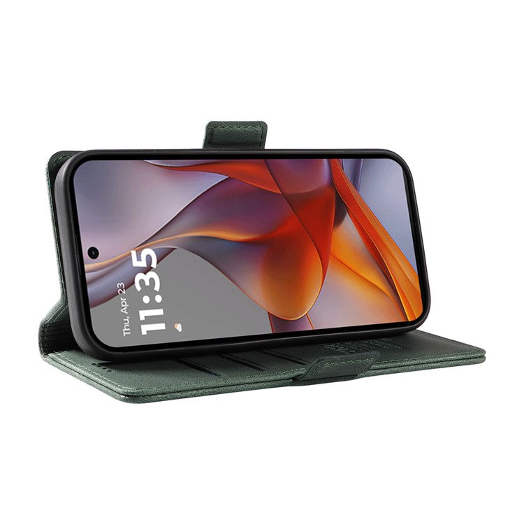 YIKATU YK-005 For Motorola Moto G75 5G Case PU Leather Wallet Phone Cover Skin Touch Feeling - Green
