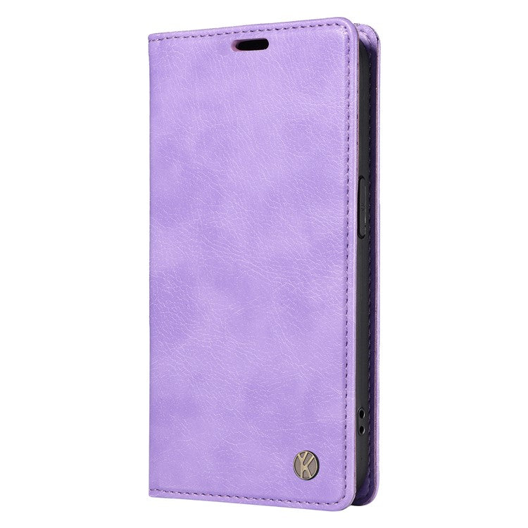 YIKATU YK-006 For Motorola Moto G75 5G Case Magnetic Closure Leather Phone Cover Litchi Texture - Purple