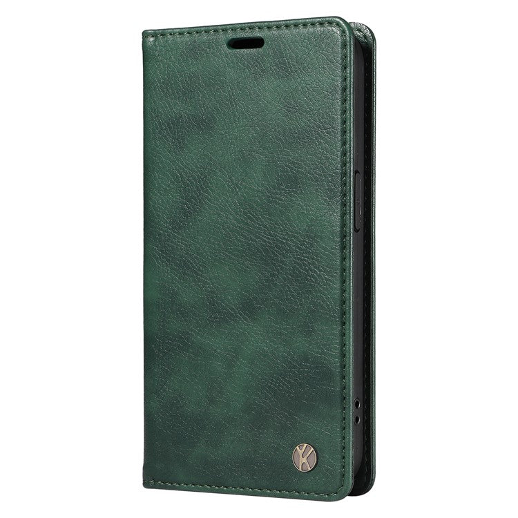 YIKATU YK-006 For Motorola Moto G75 5G Case Magnetic Closure Leather Phone Cover Litchi Texture - Green