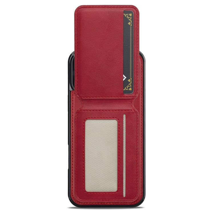 LC.IMEEKE L3 For iPhone 16 Pro Magnetic Case Detachable Card Holder Leather+TPU Mobile Cover - Red
