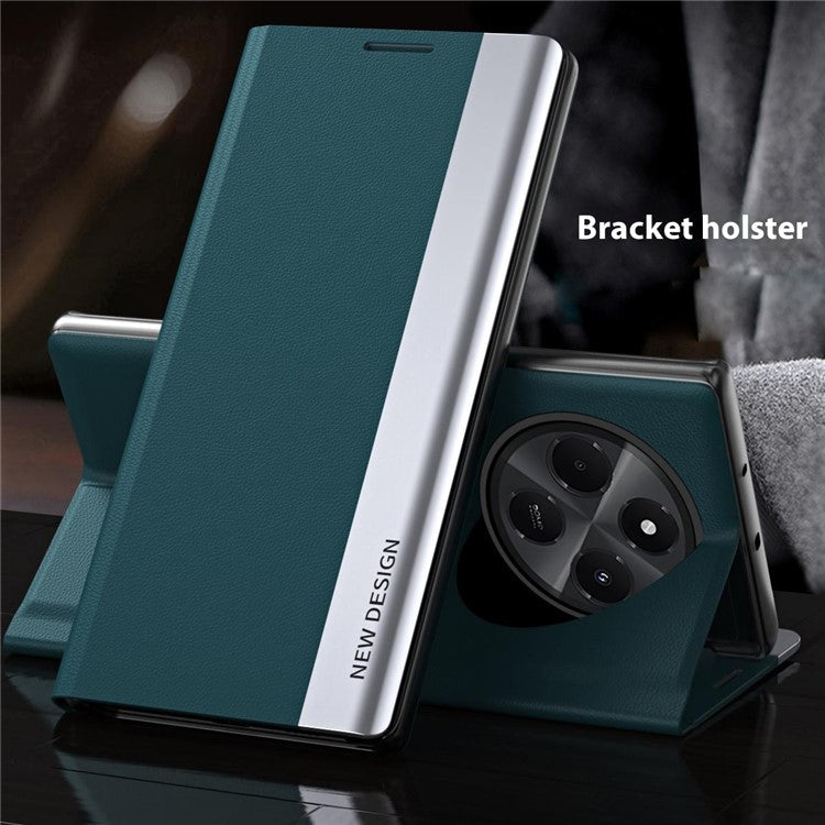 Case For Xiaomi Redmi 14C 4G / 14R 5G / Poco C75 4G Anti-Drop Leather Phone Cover with Stand - Black
