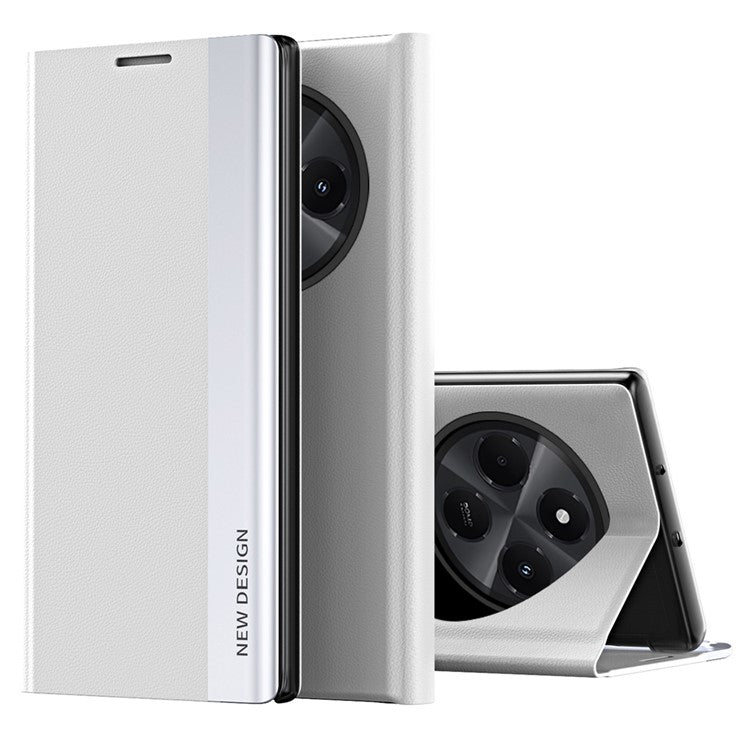Case For Xiaomi Redmi 14C 4G / 14R 5G / Poco C75 4G Anti-Drop Leather Phone Cover with Stand - White