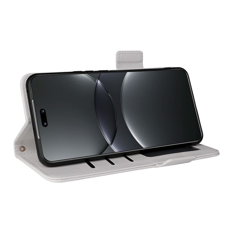 For Huawei nova 13 Pro 5G Case Litchi Texture PU Leather Wallet Flip Phone Cover - White