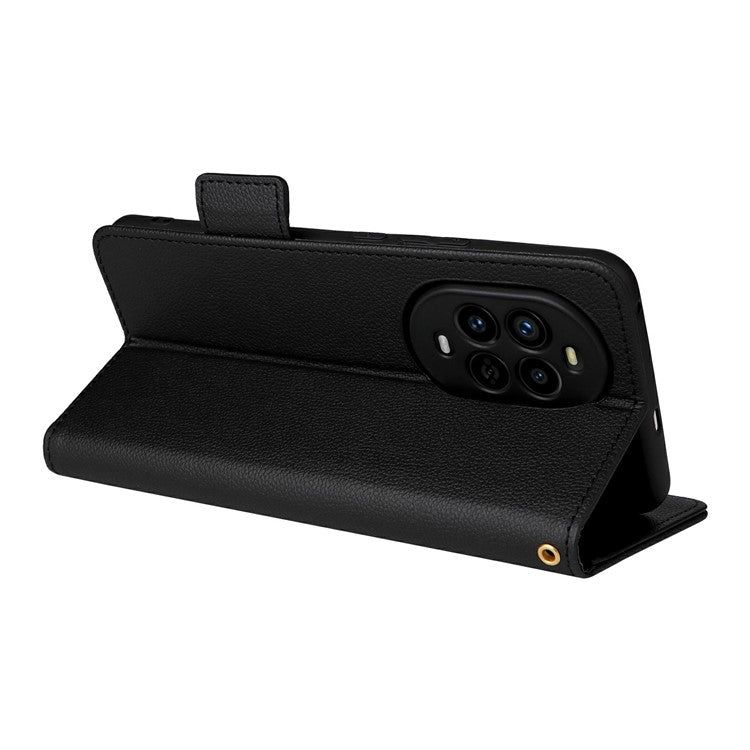 For Huawei nova 13 Pro 5G Case Litchi Texture PU Leather Wallet Flip Phone Cover - Black