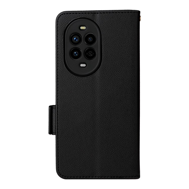 For Huawei nova 13 Pro 5G Case Litchi Texture PU Leather Wallet Flip Phone Cover - Black
