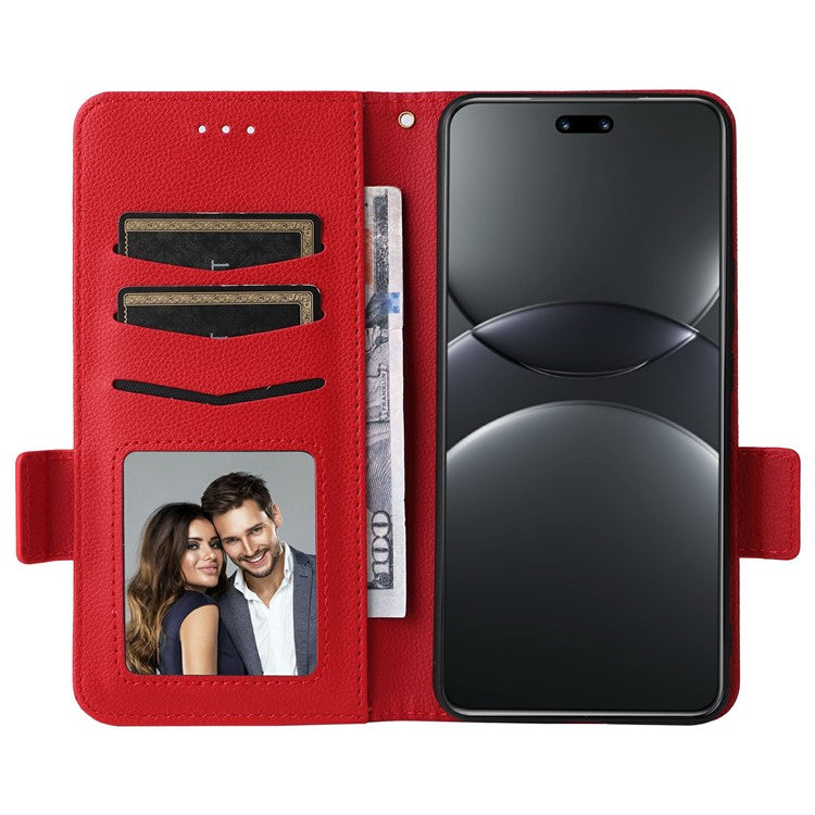 For Huawei nova 13 Pro 5G Case Litchi Texture PU Leather Wallet Flip Phone Cover - Red