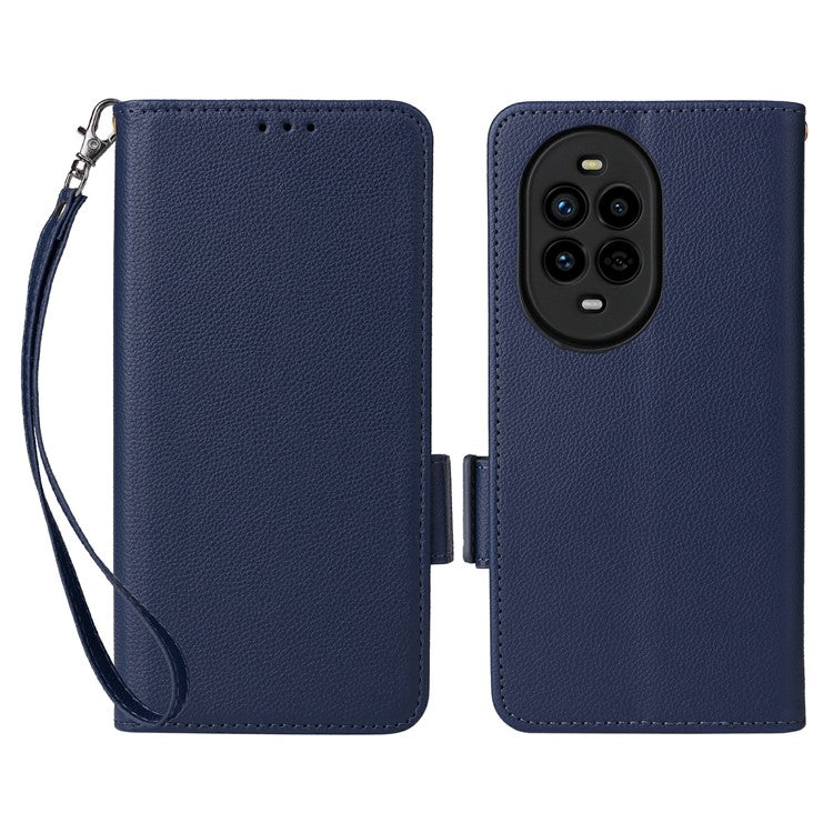 For Huawei nova 13 Pro 5G Case Litchi Texture PU Leather Wallet Flip Phone Cover - Dark Blue