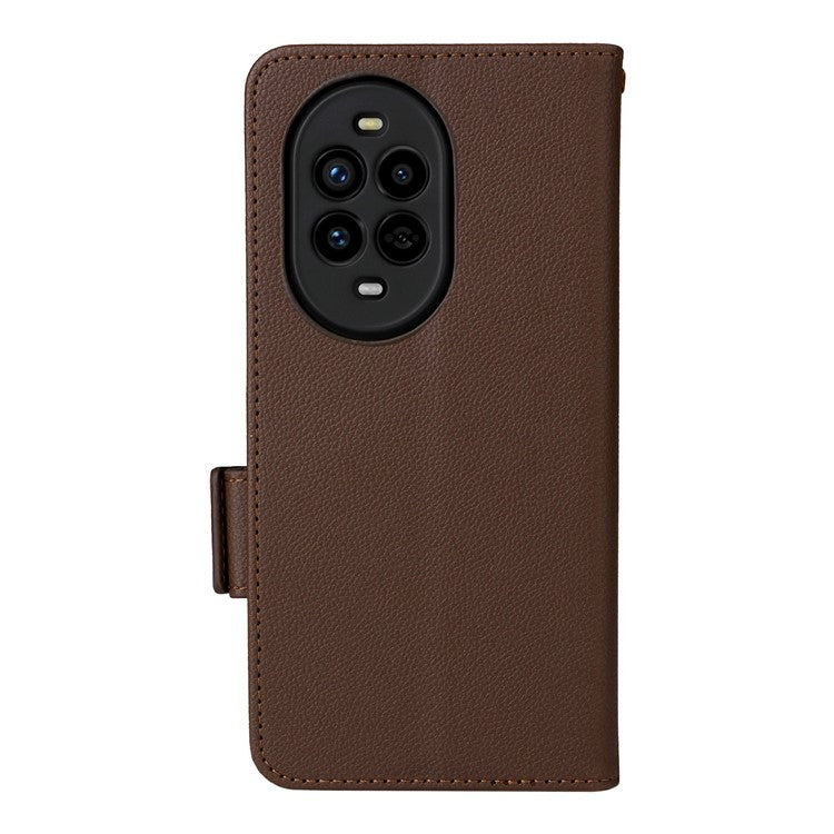 For Huawei nova 13 Pro 5G Case Litchi Texture PU Leather Wallet Flip Phone Cover - Brown