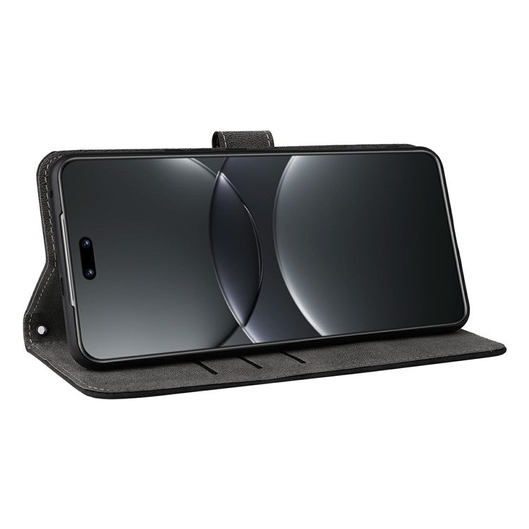 For Huawei nova 13 Pro 5G Wallet Case RFID Blocking PU Leather Cover Stand View - Black