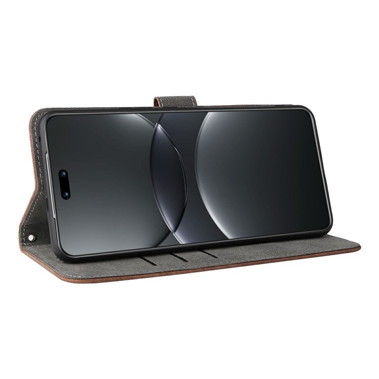 For Huawei nova 13 Pro 5G Wallet Case RFID Blocking PU Leather Cover Stand View - Brown