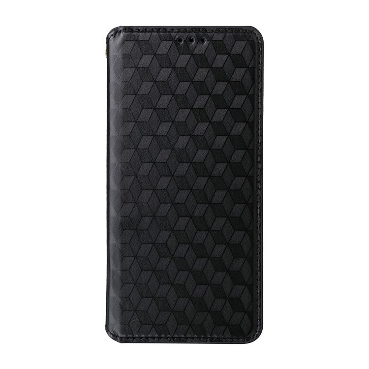 For Huawei nova 13 Pro 5G Wallet Case Rhombus Imprinted Leather Phone Cover - Black