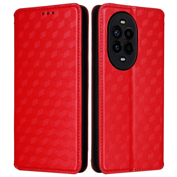 For Huawei nova 13 Pro 5G Wallet Case Rhombus Imprinted Leather Phone Cover - Red