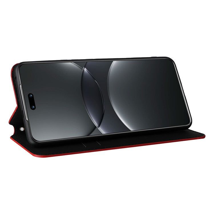 For Huawei nova 13 Pro 5G Wallet Case Rhombus Imprinted Leather Phone Cover - Red