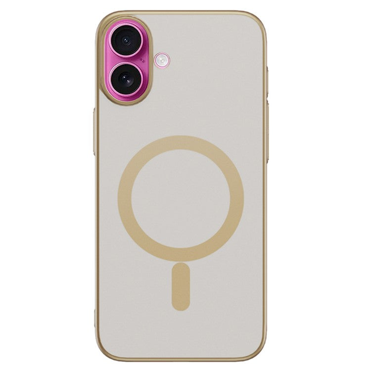 For iPhone 16 Case Compatible with MagSafe Matte PC Back Cover - Desert Gold