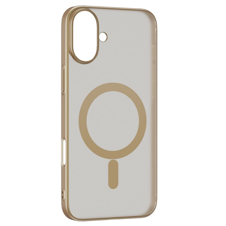 For iPhone 16 Case Compatible with MagSafe Matte PC Back Cover - Desert Gold
