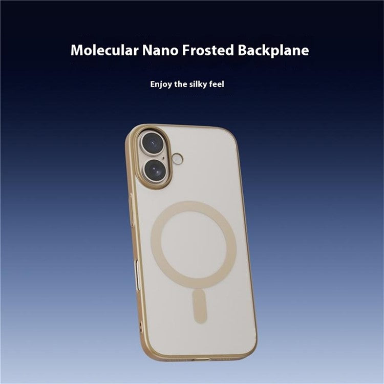 For iPhone 16 Case Compatible with MagSafe Matte PC Back Cover - Desert Gold