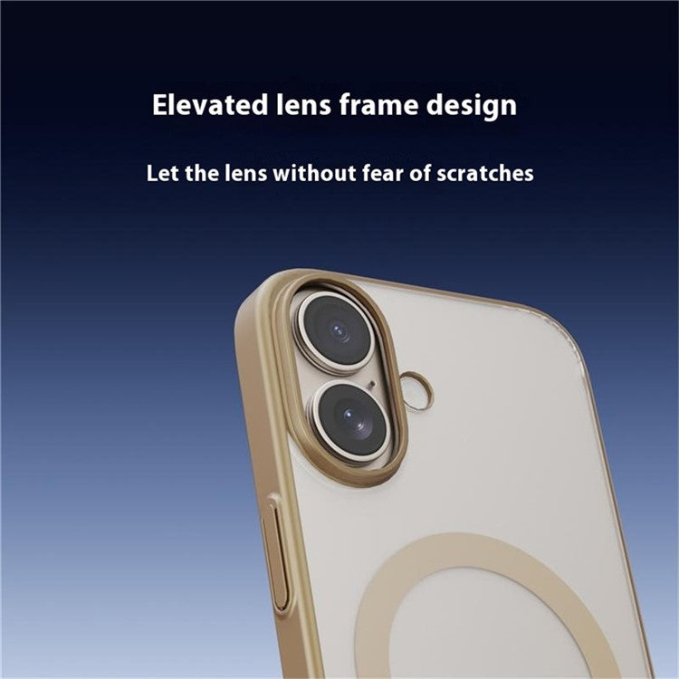 For iPhone 16 Case Compatible with MagSafe Matte PC Back Cover - Desert Gold