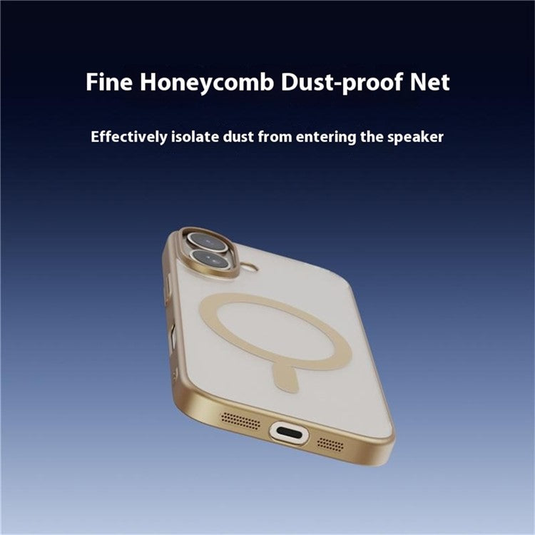 For iPhone 16 Case Compatible with MagSafe Matte PC Back Cover - Desert Gold