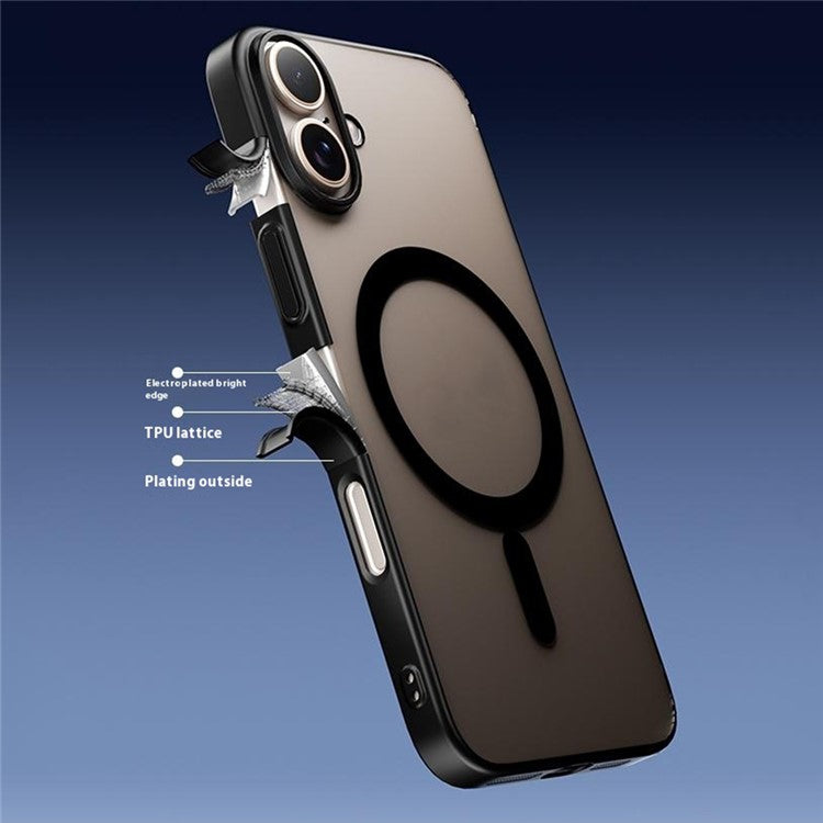 For iPhone 16 Case Compatible with MagSafe Matte PC Back Cover - Desert Gold