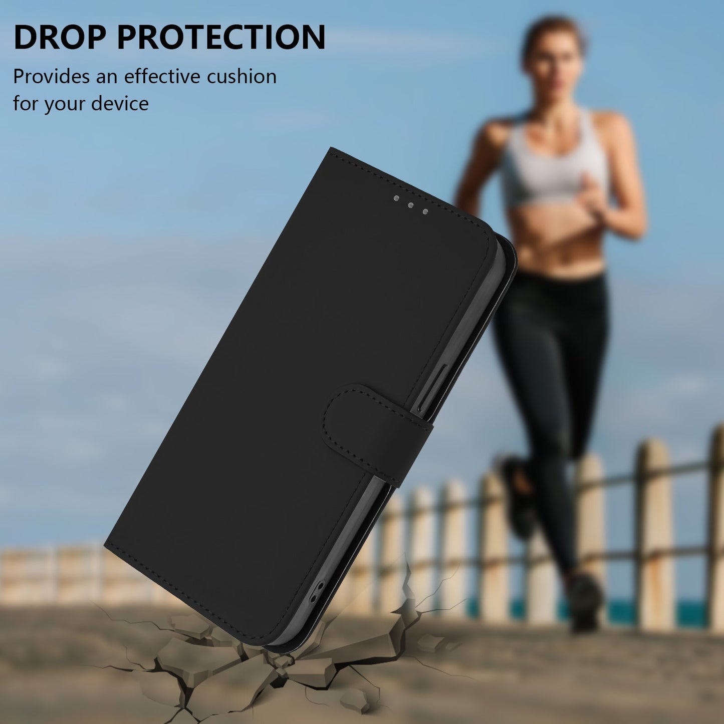 For Samsung Galaxy S24 / Galaxy S25 Case Solid Color Wallet Leather Phone Cover with Strap - Black