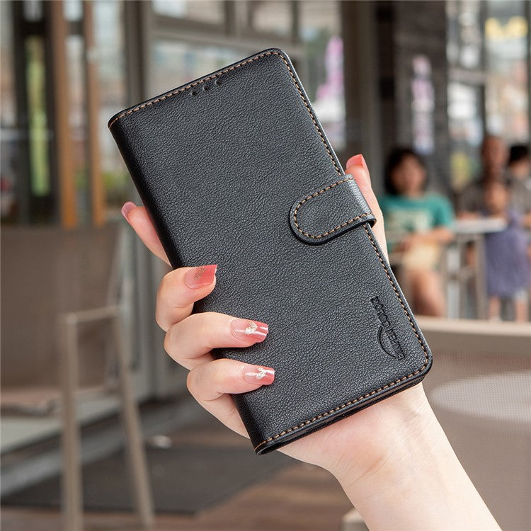 BINFEN COLOR BF32 For Samsung Galaxy A56 5G Leather Case Wallet RFID Blocking Phone Cover - Black