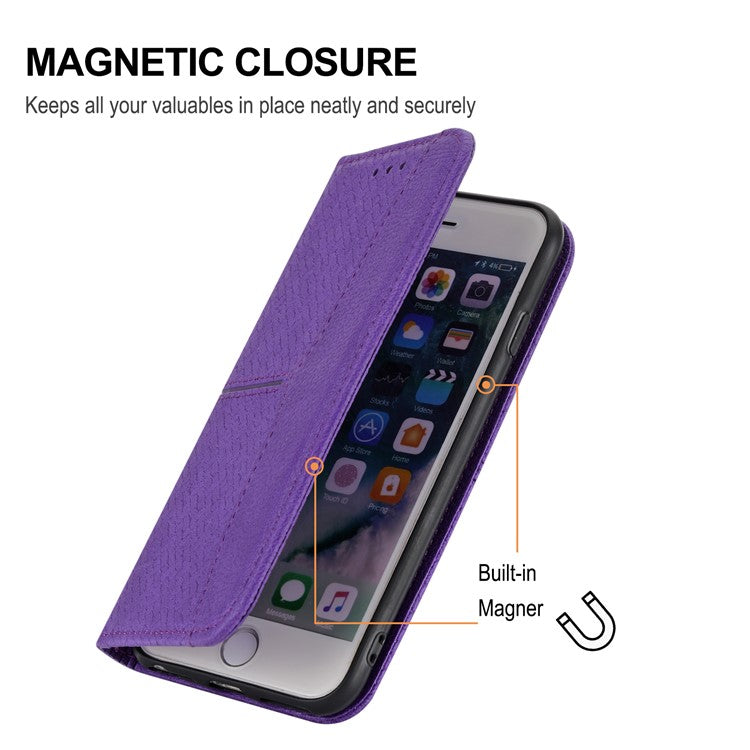 For Google Pixel 9a Case Woven Texture PU Leather Wallet Phone Cover - Purple