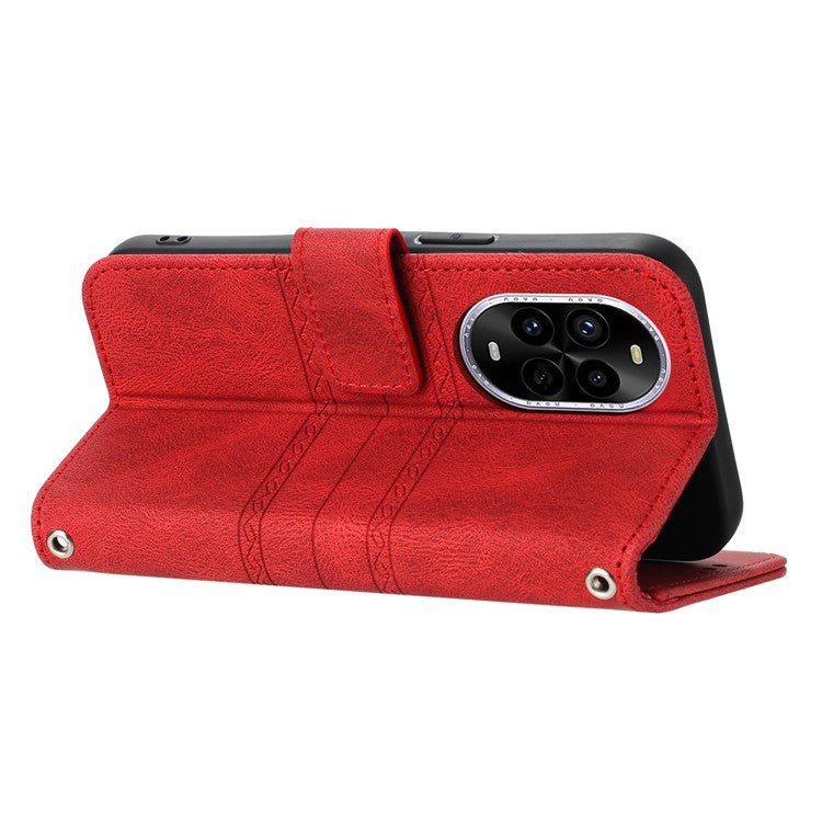 For Huawei nova 13 Pro 5G Case Wallet Skin-Touch Leather Imprinted Phone Cover - Red