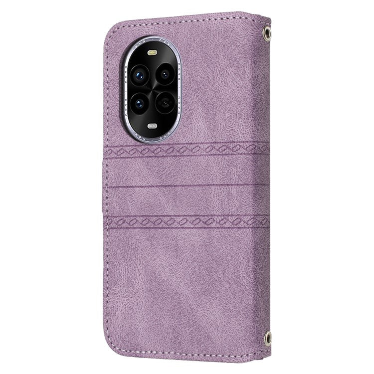 For Huawei nova 13 Pro 5G Case Wallet Skin-Touch Leather Imprinted Phone Cover - Purple