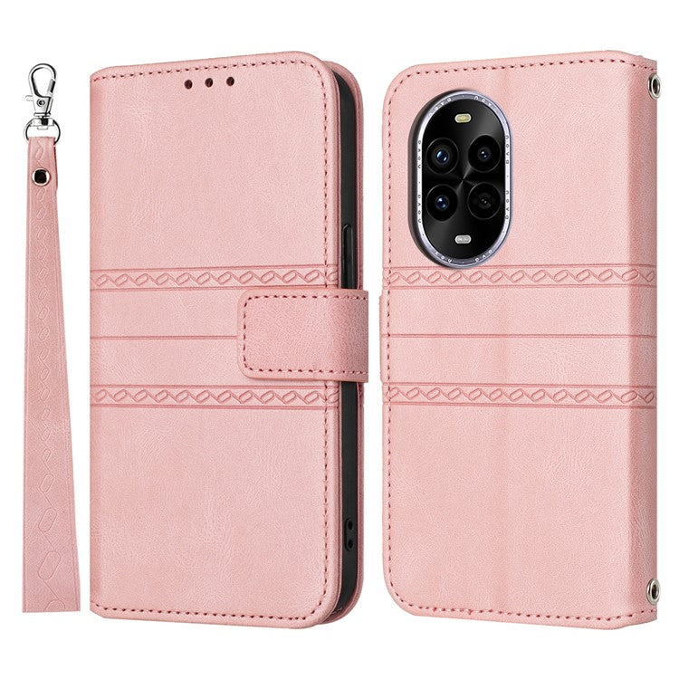 For Huawei nova 13 Pro 5G Case Wallet Skin-Touch Leather Imprinted Phone Cover - Pink