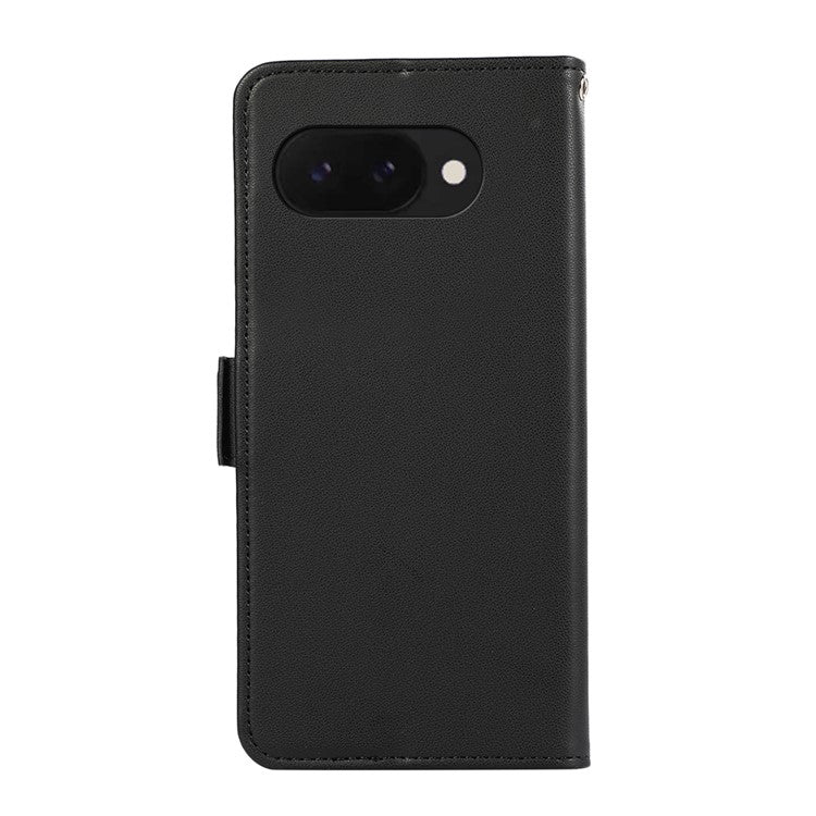 ABEEL For Google Pixel 9a Case Leather Phone Cover with RFID Blocking Wallet - Black
