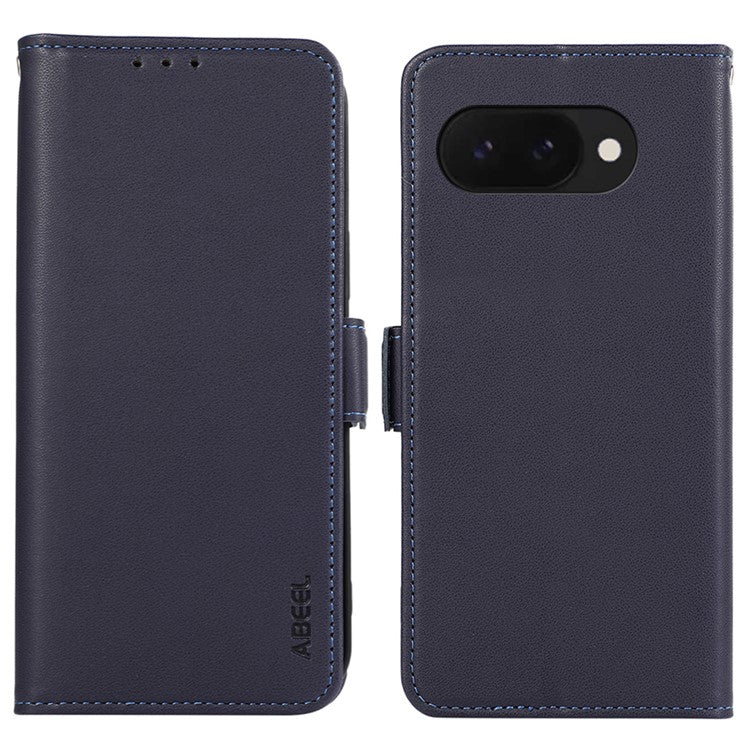ABEEL For Google Pixel 9a Case Leather Phone Cover with RFID Blocking Wallet - Blue