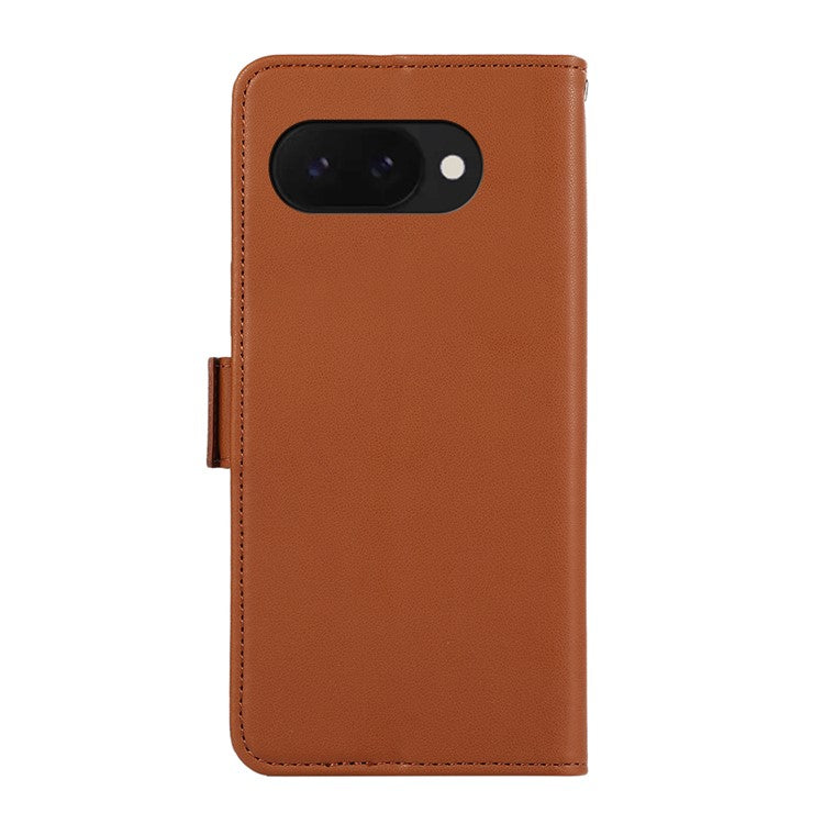 ABEEL For Google Pixel 9a Case Leather Phone Cover with RFID Blocking Wallet - Brown
