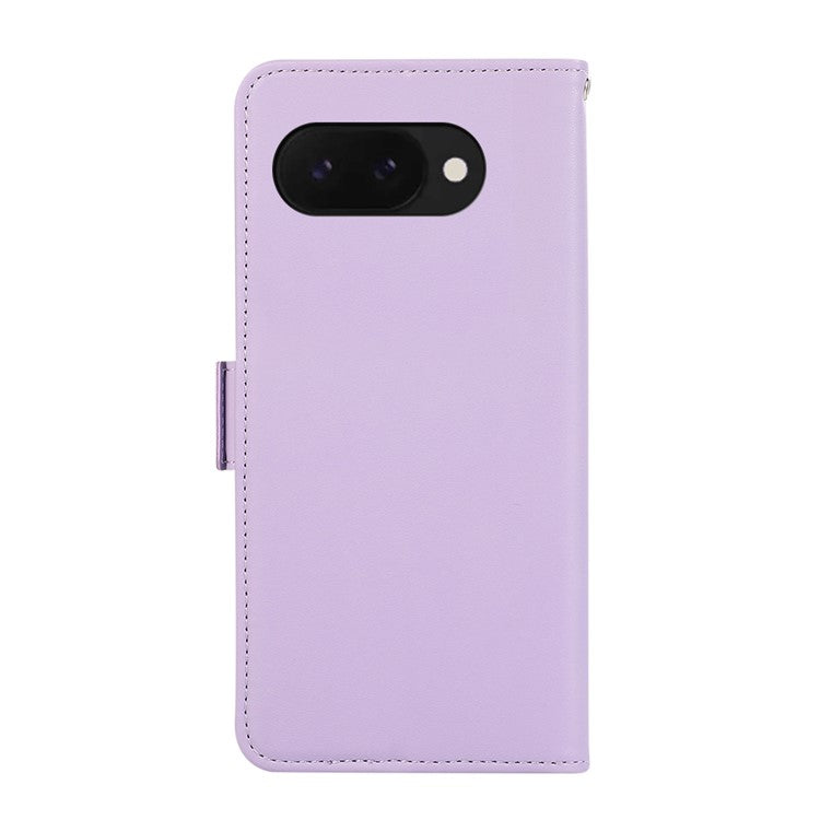 ABEEL For Google Pixel 9a Case Leather Phone Cover with RFID Blocking Wallet - Purple