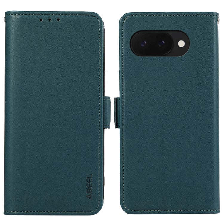 ABEEL For Google Pixel 9a Case Leather Phone Cover with RFID Blocking Wallet - Green
