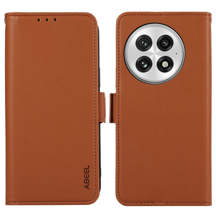 ABEEL For OnePlus 13 Case Leather Phone Cover with RFID Blocking Wallet - Brown
