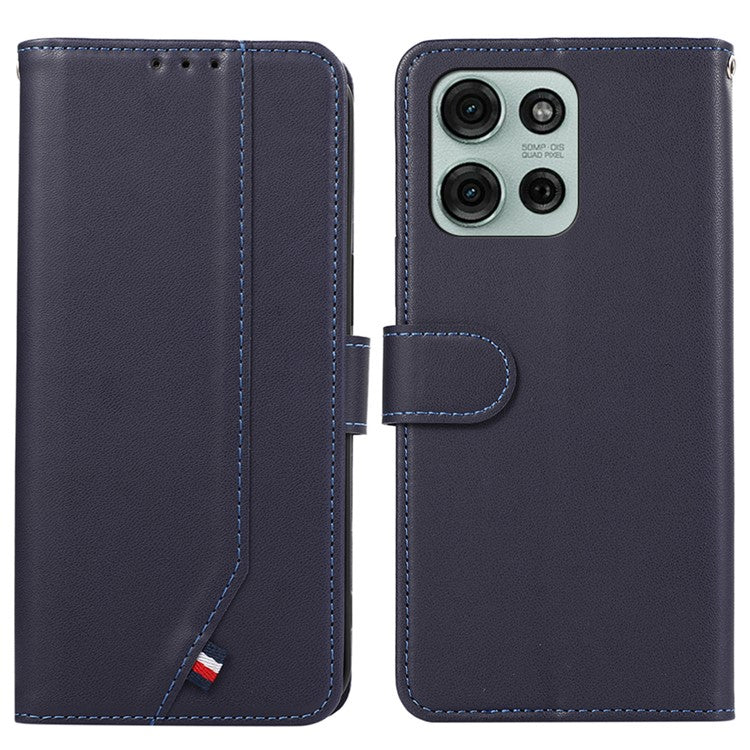 For Motorola Moto G75 5G Case RFID Blocking Flip Leather Phone Cover - Blue