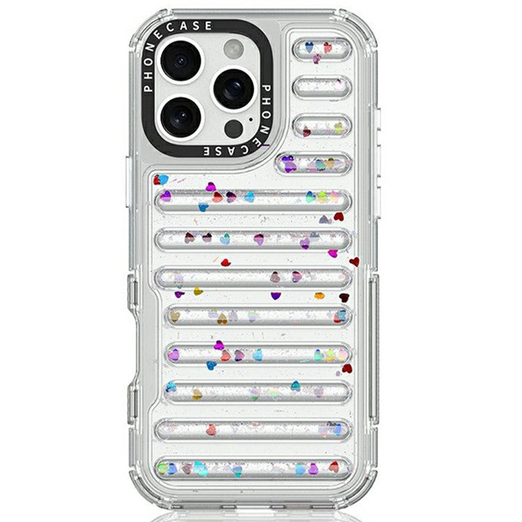 For iPhone 16 Pro Case Capsule Glitter PC + TPU Phone Protective Cover - Sequins