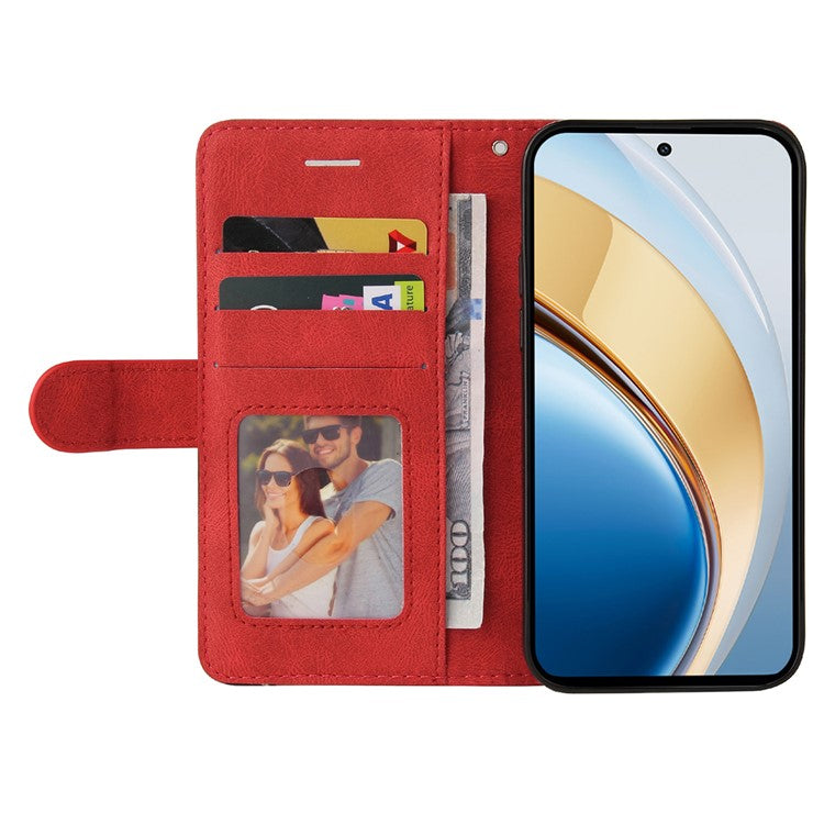 For vivo V40 Lite (Indonesia) 5G / V40 Lite (Indonesia) 4G Case Color Splicing Leather Phone Cover Wallet Stand - Red