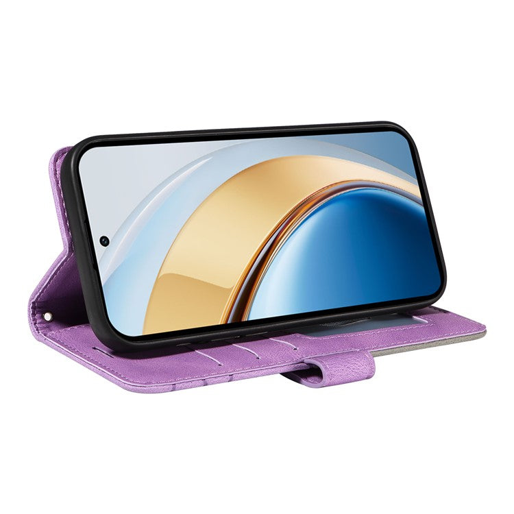 For vivo V40 Lite (Indonesia) 5G / V40 Lite (Indonesia) 4G Case Color Splicing Leather Phone Cover Wallet Stand - Light Purple