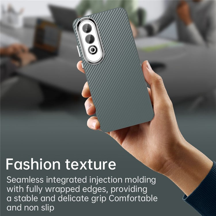 For Oppo K12 / OnePlus Nord CE4 5G Case Cell Phone Hybrid Back Cover Carbon Fiber Texture - Grey