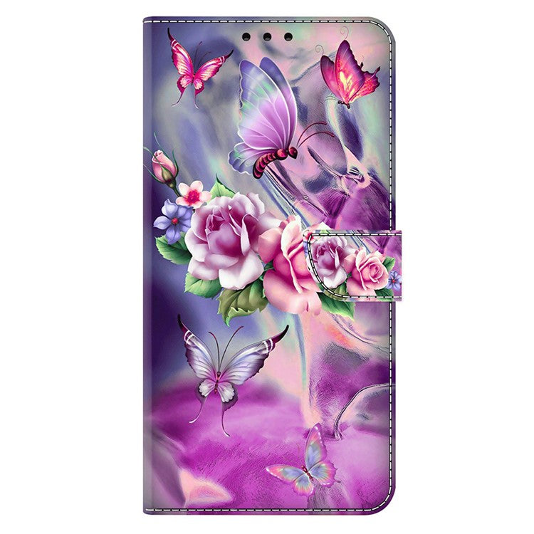 Phone Case For Xiaomi Redmi 14C 4G / 14R 5G / Poco C75 4G 3D Pattern PU Leather Wallet Phone Cover with Stand - Butterflies  /  Flowers