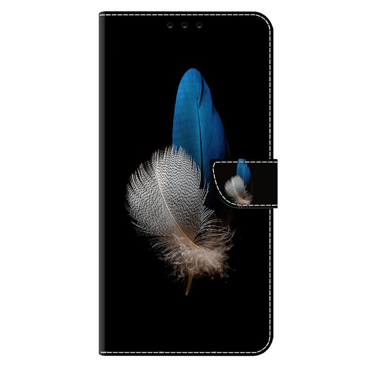 Phone Case For Xiaomi Redmi 14C 4G / 14R 5G / Poco C75 4G 3D Pattern PU Leather Wallet Phone Cover with Stand - Two Feathers