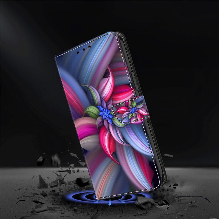 Phone Case For Xiaomi Redmi 14C 4G / 14R 5G / Poco C75 4G 3D Pattern PU Leather Wallet Phone Cover with Stand - Colorful Flowers