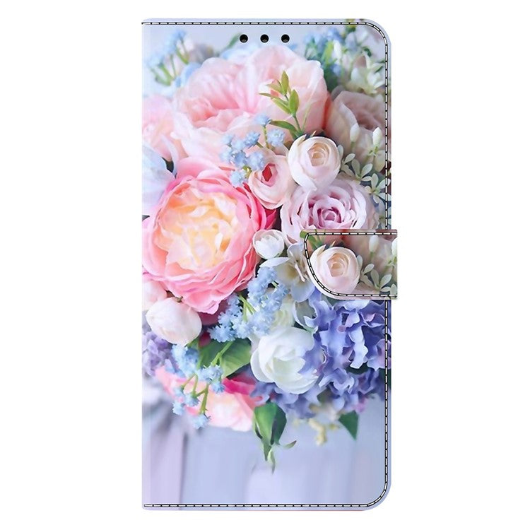 Phone Case For Xiaomi Redmi 14C 4G / 14R 5G / Poco C75 4G Magnetic Clasp 3D Pattern Leather Wallet Phone Cover - Colorful Flower