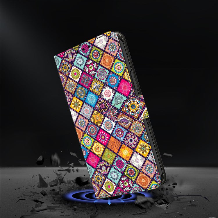 For Google Pixel 9a Case Pattern Printed Protective Cover TPU+PU Leather Flip Phone Case - Colorful Leather